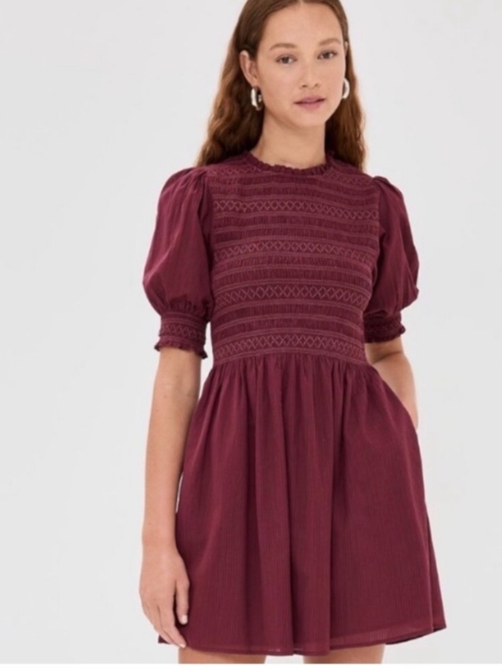 HILL HOUSE The Nap Dress Burgundy Small